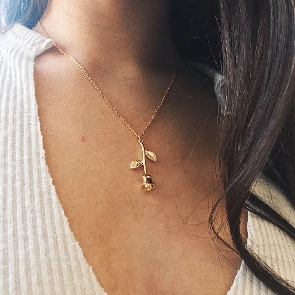 3 For $13 Gold Rose Pendant Necklace 🌹